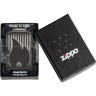 Zippo Classic 48738 — чёрная зажигалка с клеймом пламени